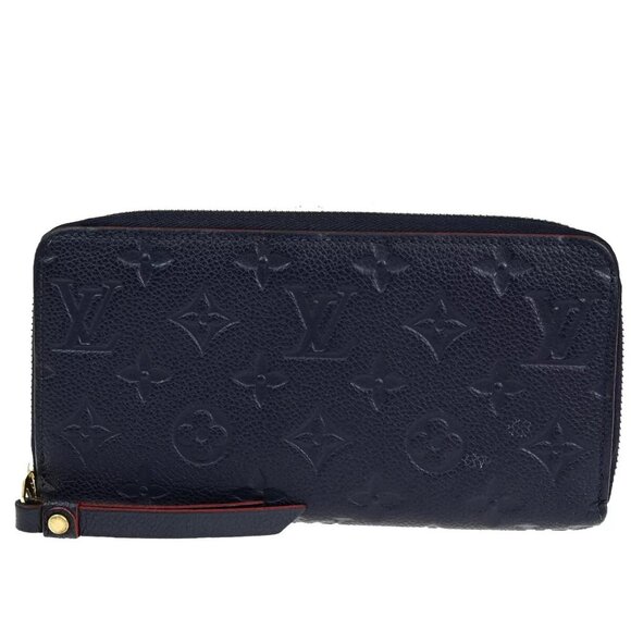 LOUIS VUITTON Zippy Wallet Long Purse Monogram Empreinte Blue